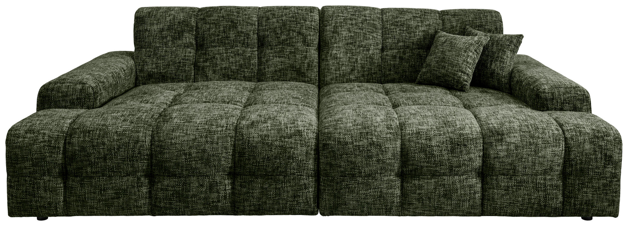 BIGSOFA in Struktur Waldgrün  - Waldgrün/Schwarz, MODERN, Kunststoff/Textil (304/87/155cm) - Livetastic