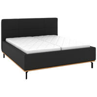 POLSTERBETT 160/200 cm,  in Anthrazit, Matratze, Lattenrost, Bettkasten, H2 + H3 = mittel + fest  - Anthrazit/Graphitfarben, Design, Holz/Textil (160/200cm) - Musterring