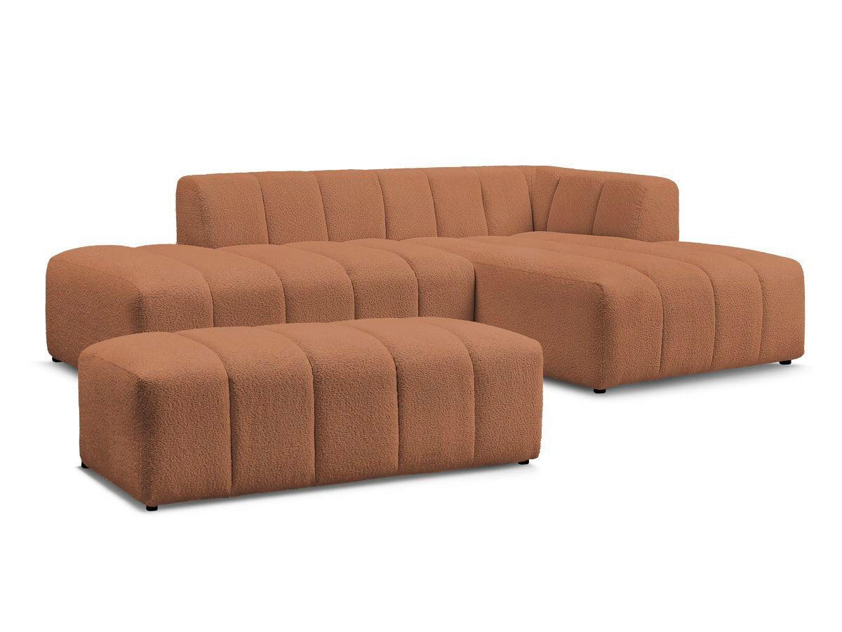 ECKSOFA  ANNECY Orange Bouclé  - Schwarz/Orange, MODERN, Kunststoff/Textil (262/170cm)