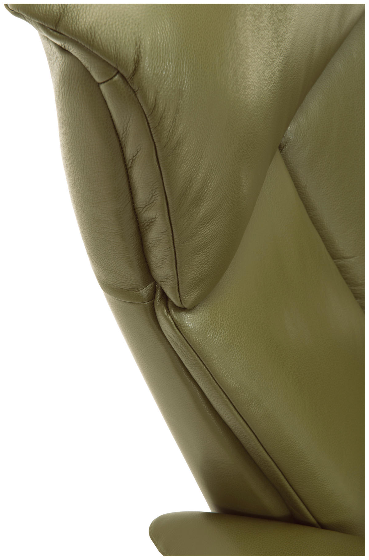 RELAXSESSEL in Leder Olivgrün  - Edelstahlfarben/Olivgrün, Design, Leder/Metall (78/106/88cm) - Welnova