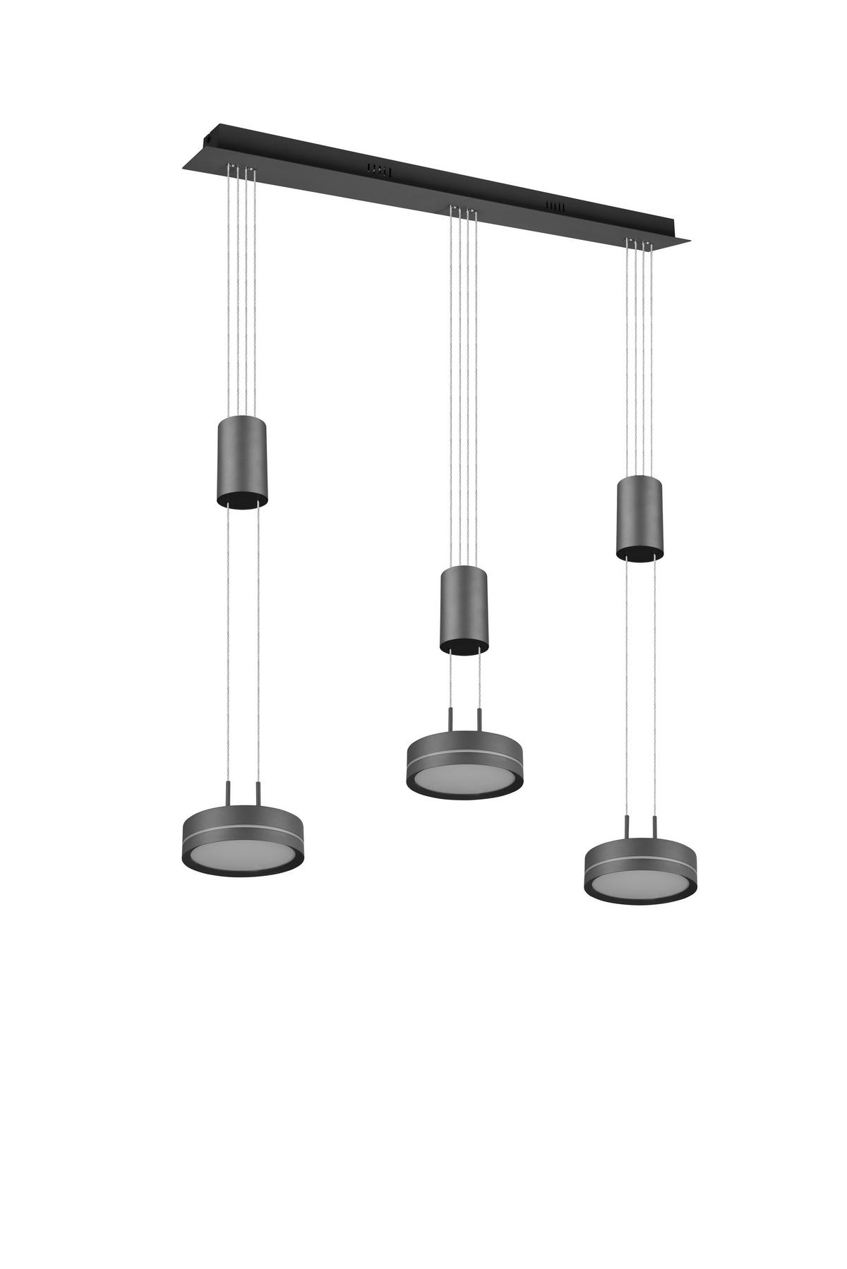 SUSPENSION LED 85/14/180 cm    - Weiss/Anthrazit, Lifestyle, Kunststoff/Metall (85/14/180cm)