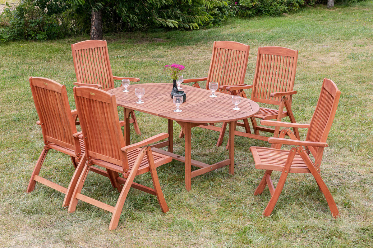 GARTENSET 7-teilig  - Naturfarben, KONVENTIONELL, Holz - Gardenson