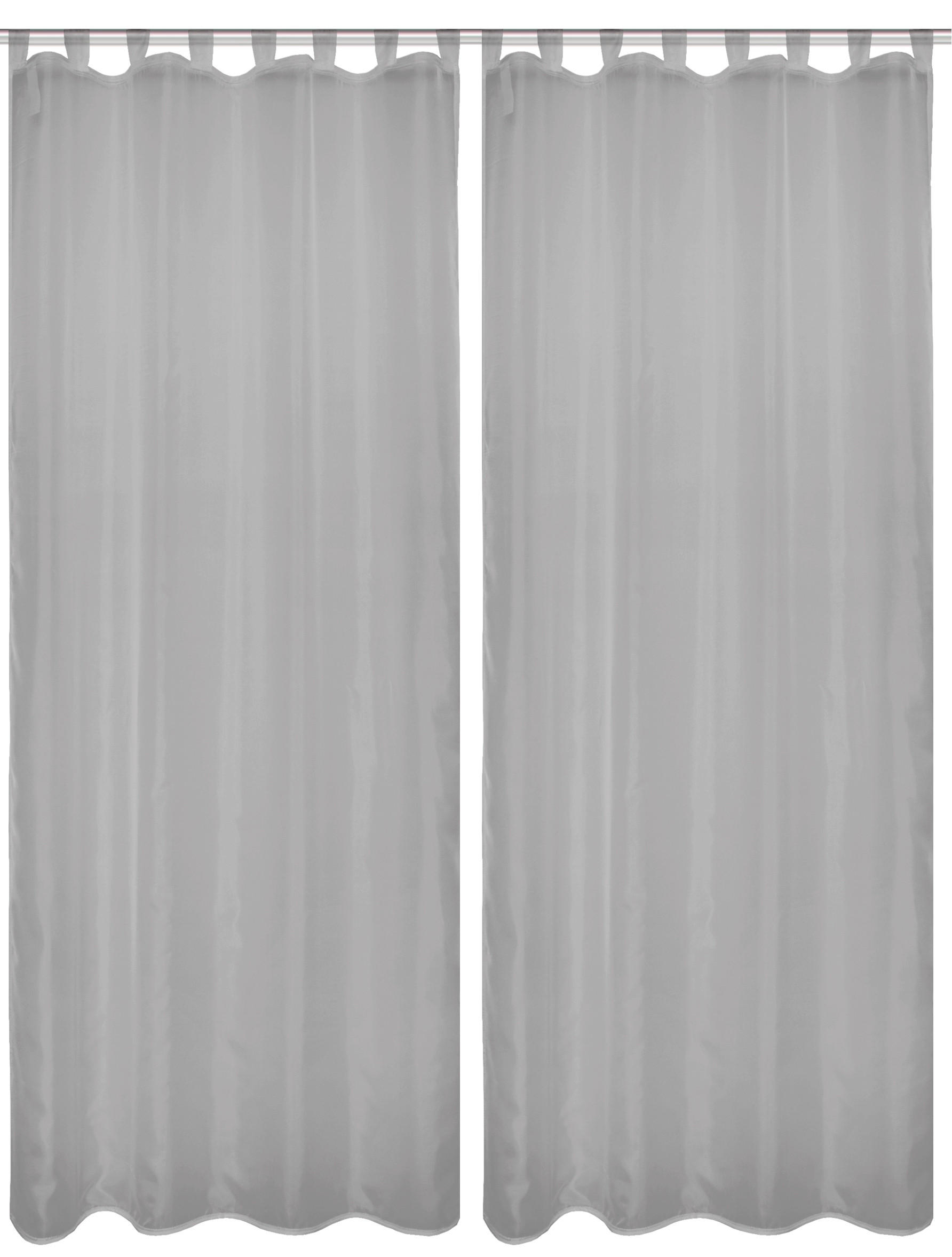 SCHLAUFENVORHANG transparent  - Anthrazit Hochglanz, Basics, Textil (135/245cm)