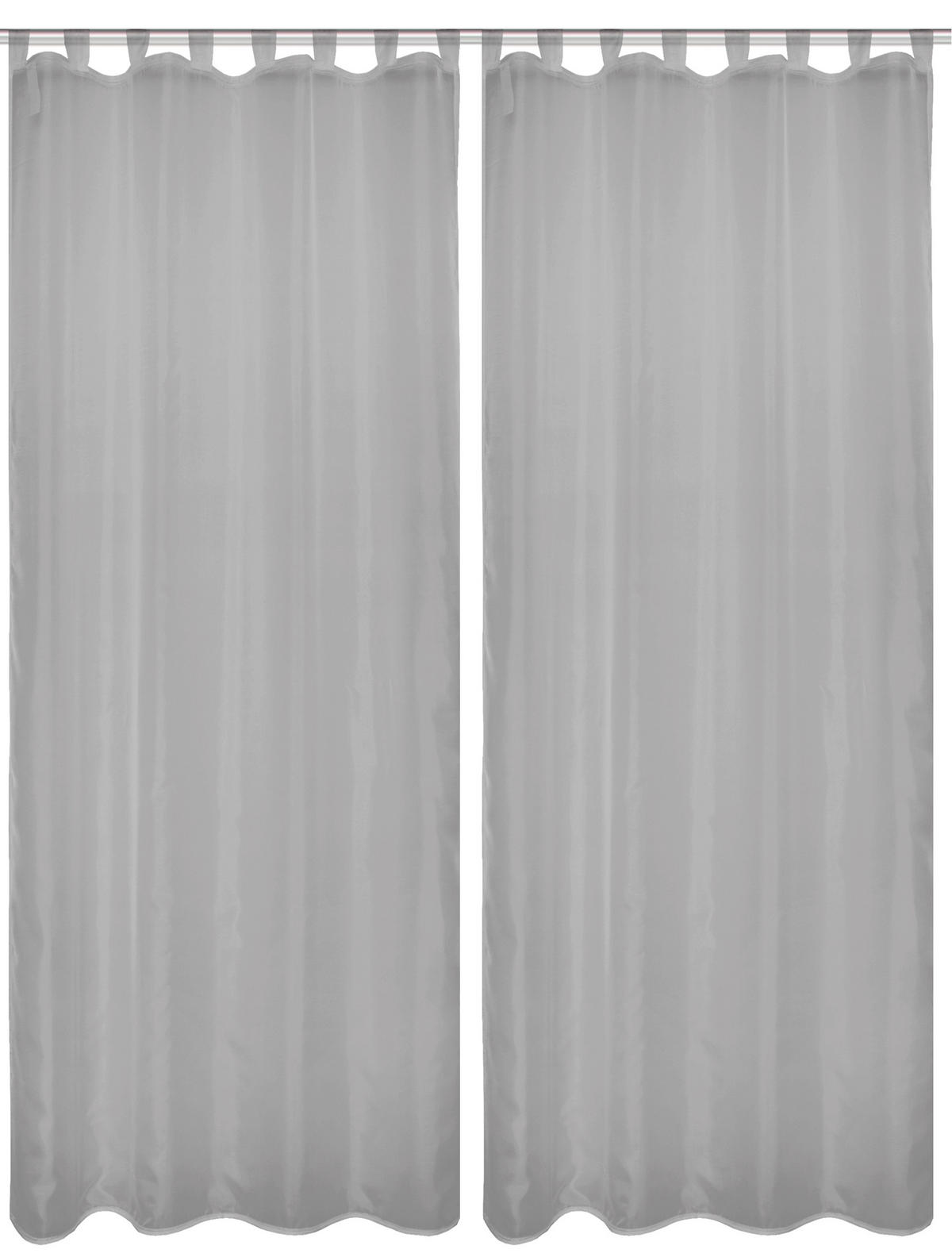 SCHLAUFENVORHANG transparent  - Anthrazit Hochglanz, Basics, Textil (135/245cm)