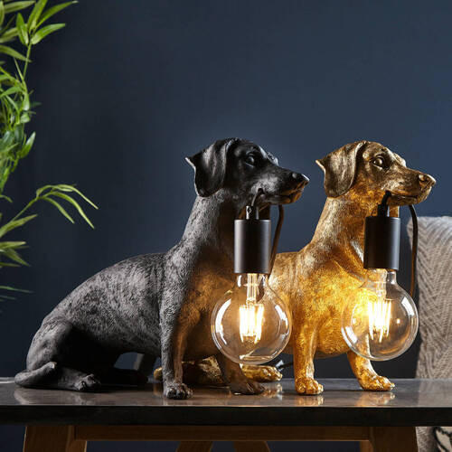 TISCHLEUCHTE Endon Dachshund 43/15/31 cm   - Goldfarben, Basics, Kunststoff/Metall (43/15/31cm) - ENDON