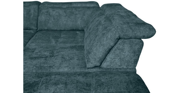 WOHNLANDSCHAFT in Struktur Blau  - Blau/Schwarz, KONVENTIONELL, Textil/Metall (188/357/253cm) - Carryhome