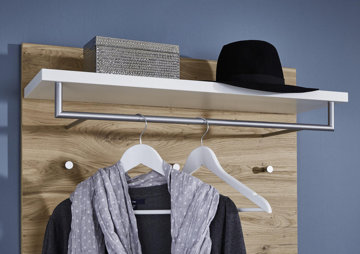 GARDEROBE 4-teilig  in 220/193/37 cm  - Eichefarben/Weiß, Design, Holz (220/193/37cm) - Dieter Knoll