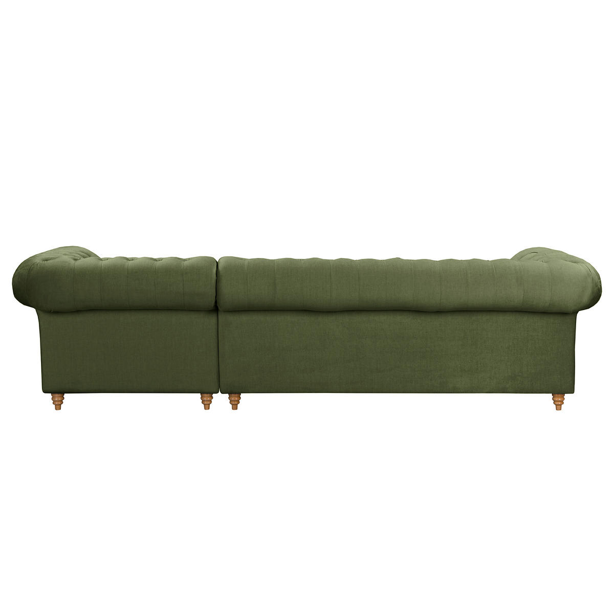 ECKSOFA Laura in Mikrofaser Dunkelgrün  284/182 cm  - Dunkelgrün/Creme, Design, Holz/Textil (284/182cm) - P & B
