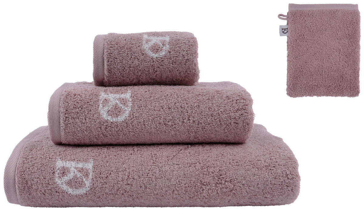 HANDTUCH BASIC Grau, Rosa  - Rosa/Grau, Design, Textil (50/100cm) - Dieter Knoll