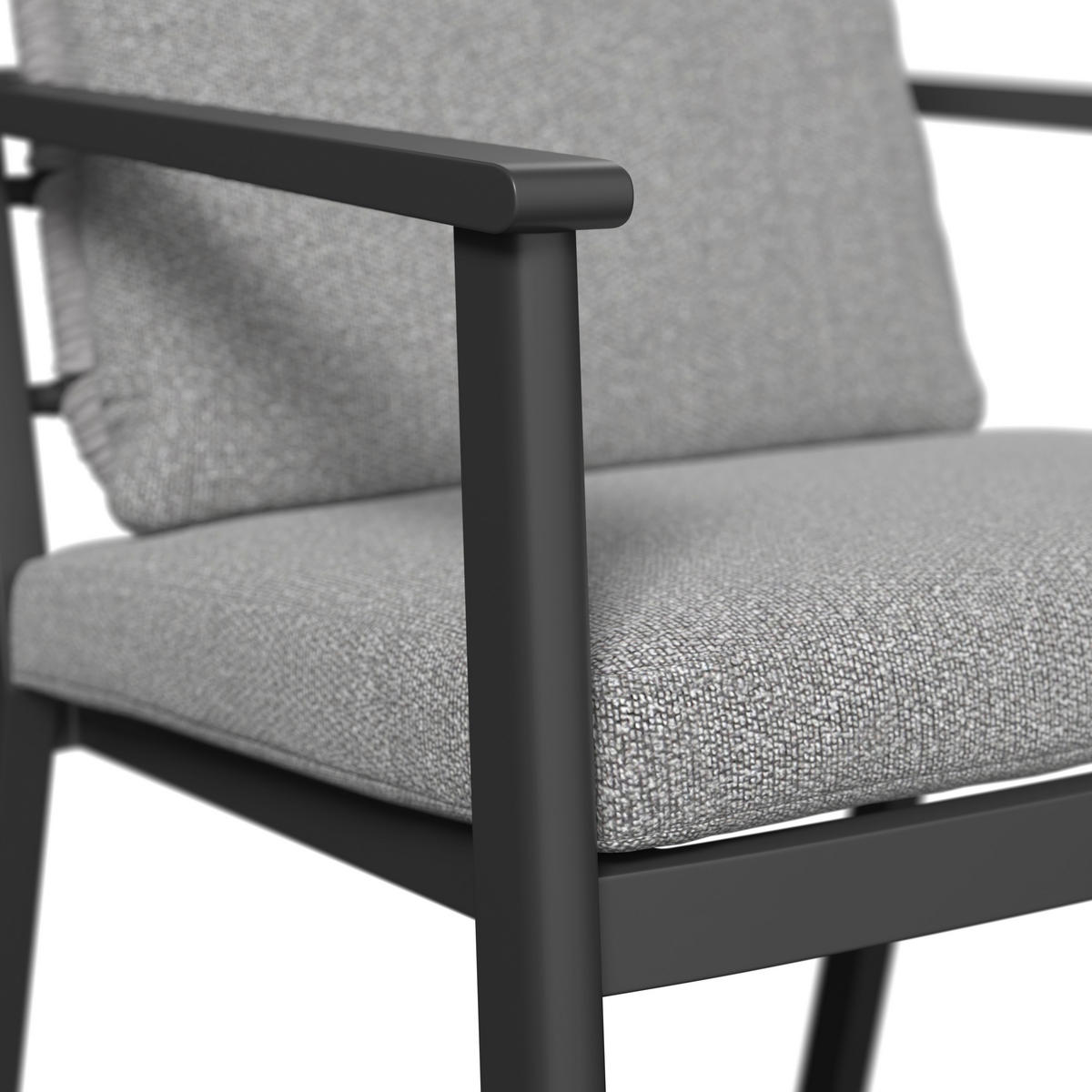 GARTENSESSEL - Anthrazit/Grau, Basics, Textil/Metall (58/80/66cm) - Amatio