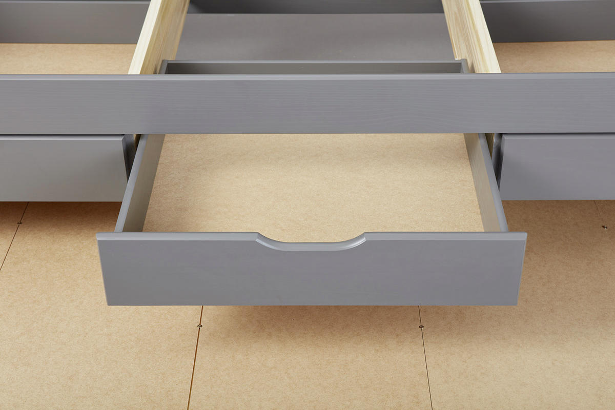 STAURAUMBETT 90/200 cm  in Grau  - Grau, LIFESTYLE, Holz (90/200cm) - Carryhome