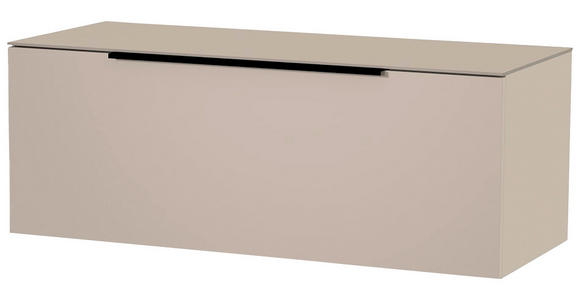 LOWBOARD  in 110/56/45 cm  - Sandfarben/Schwarz, Design, Glas/Holzwerkstoff (110/56/45cm) - Moderano