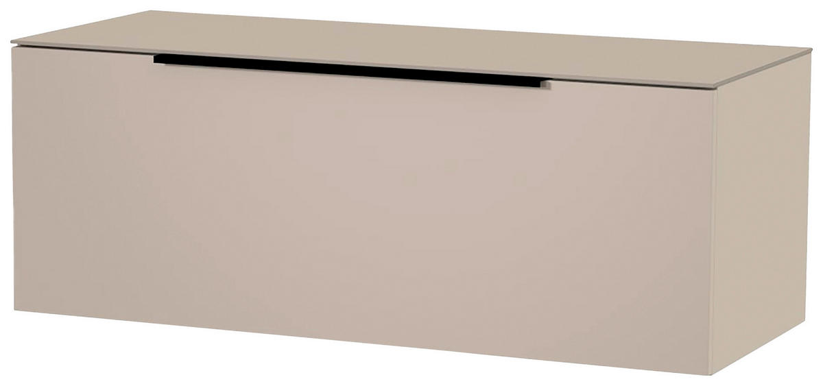 LOWBOARD  in 110/56/45 cm  - Sandfarben/Schwarz, Design, Glas/Holzwerkstoff (110/56/45cm) - Moderano