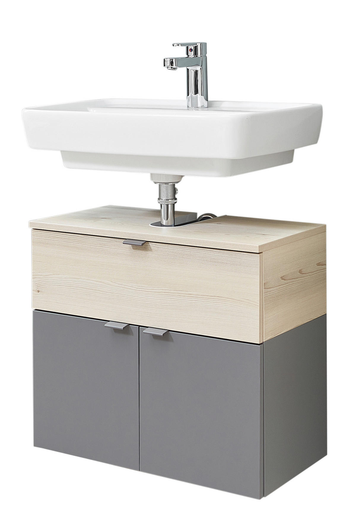 DONJI ELEMENT UGRADNOG LAVABOA    - tamnosiva/siva, Moderno, metal/pločasti materijal (60/52,9/33cm) - Xora