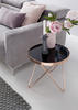 COUCHTISCH rund Schwarz, Kupferfarben 42/42/46 cm  - Schwarz/Kupferfarben, Design, Glas/Metall (42/42/46cm) - MID.YOU