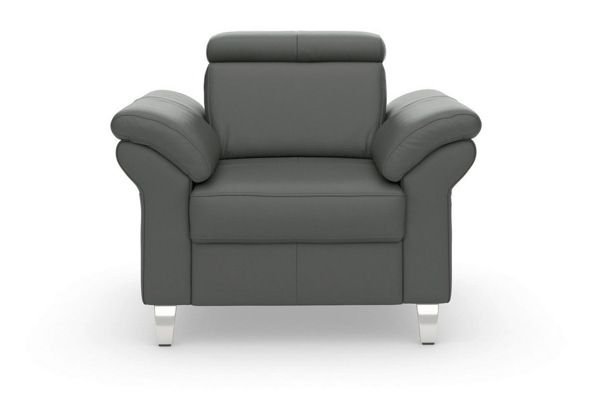 SESSEL Echtleder Anthrazit  - Chromfarben/Anthrazit, Basics, Leder/Metall (101/84/93cm) - Sit & More