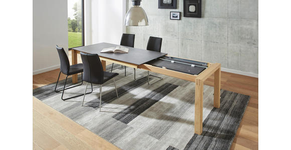 ESSTISCH in Holz, Kunststoff 180(280)/90/75 cm - Eichefarben/Graphitfarben, Design, Holz/Kunststoff (180(280)/90/75cm) - Dieter Knoll