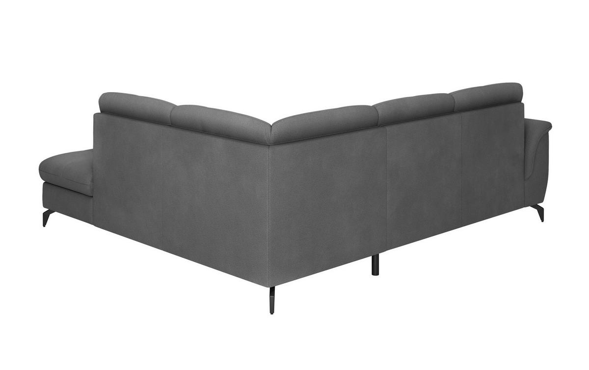 ECKSOFA ZORA E Grau Flachgewebe  - Schwarz/Grau, MODERN, Textil/Metall (244/212cm) - Sit & More