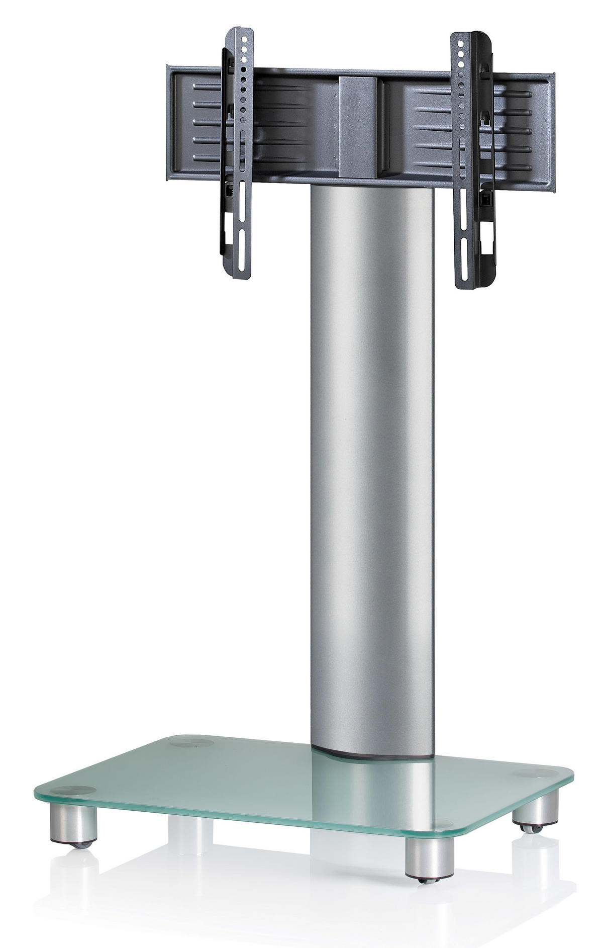 TV-RACK - Silberfarben, Konventionell, Glas/Metall (60/100/44cm) - MID.YOU