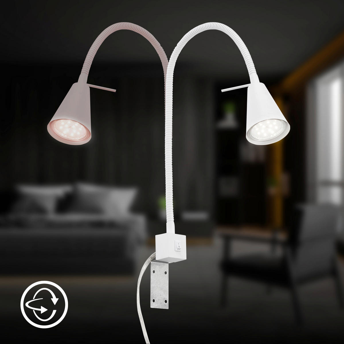 LED-WANDLEUCHTE 5,8/40,3 cm  - Weiß, Basics, Metall (5,8/40,3cm) - Briloner