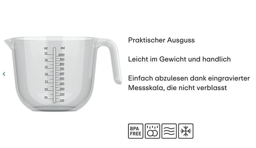 MESSBECHER - Transparent, KONVENTIONELL, Kunststoff (1l) - Mepal