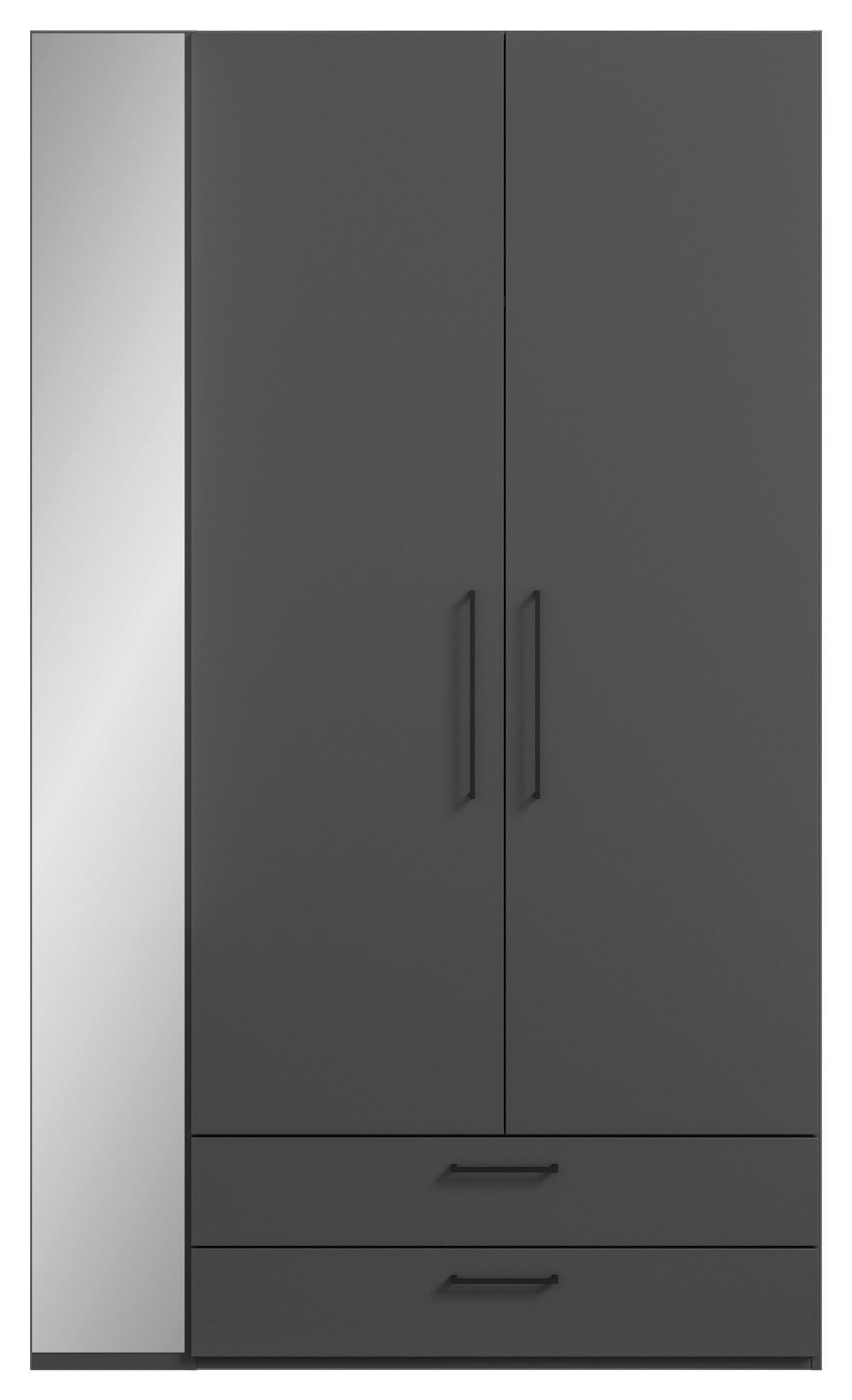 KLEIDERSCHRANK in Graphitfarben  - Anthrazit/Graphitfarben, Design, Holzwerkstoff/Metall (126,3/213,6/59,3cm) - Cantus
