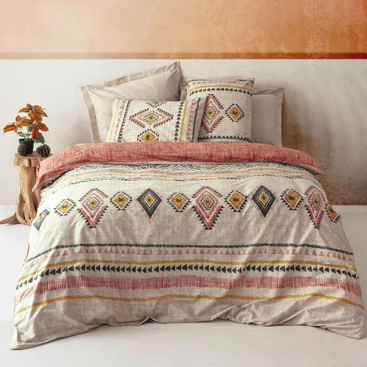 BETTWÄSCHE 135/200 cm  - Gelb/Schwarz, Basics, Textil (135/200cm)