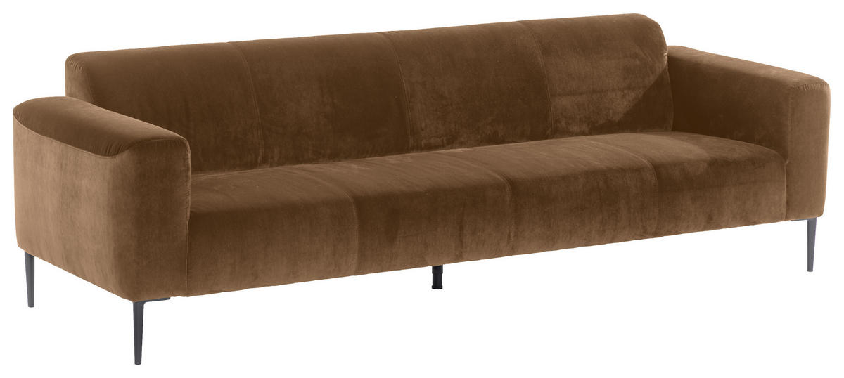 TROJMIESTNA POHOVKA, textil, koňaková - čierna/koňaková, Modern, kov/textil (250/76/86cm) - W.Schillig