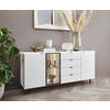 SIDEBOARD Weiß  186/82,8/46 cm  - Schwarz/Weiß, Design, Glas/Holzwerkstoff (186/82,8/46cm) - Dieter Knoll