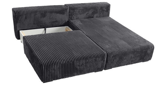 ECKSOFA Schwarz Cord  - Schwarz, MODERN, Holz/Textil (210/145cm) - Carryhome