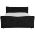 BOXSPRINGBETT 180/200 cm  in Schwarz  - Chromfarben/Schwarz, KONVENTIONELL, Textil/Metall (180/200cm) - Esposa