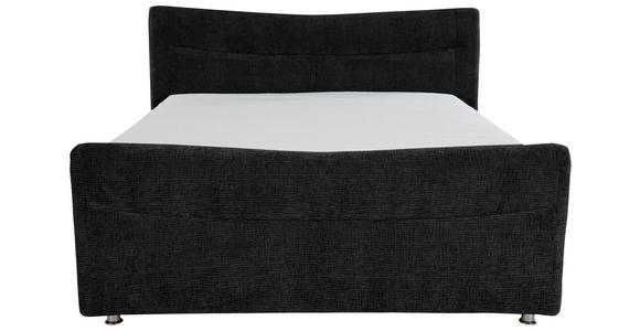 BOXSPRINGBETT 180/200 cm  in Schwarz  - Chromfarben/Schwarz, KONVENTIONELL, Textil/Metall (180/200cm) - Esposa