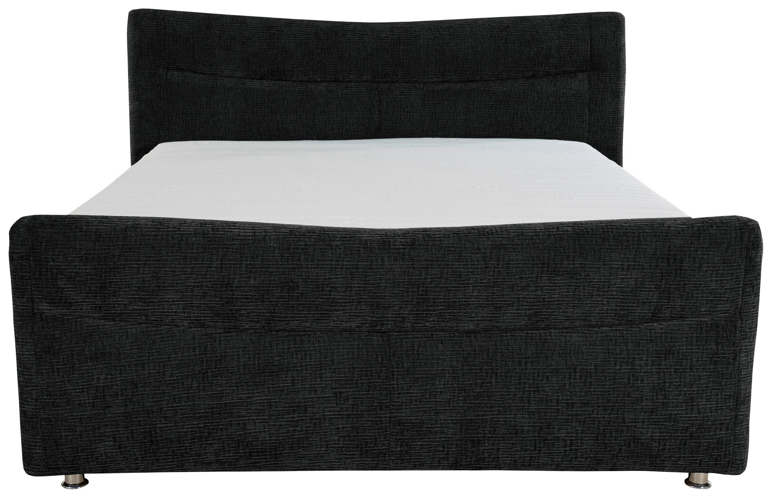 BOXSPRINGBETT 180/200 cm  in Schwarz  - Chromfarben/Schwarz, KONVENTIONELL, Textil/Metall (180/200cm) - Esposa