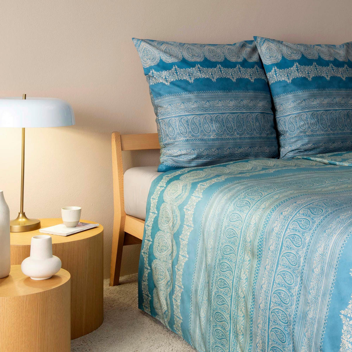 POSTELJNINA 140/200 cm saten svetlo modra  - svetlo modra, Konvencionalno, tekstil (140/200cm) - Bassetti