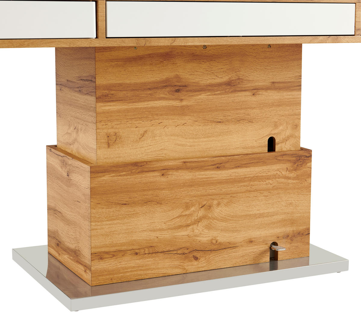 DOHÁNYZÓASZTAL fém, faalapú anyag 140/70/48-77 cm   - tölgyfa/fehér, Design, faalapú anyag/fém (140/70/48-77cm) - Livetastic