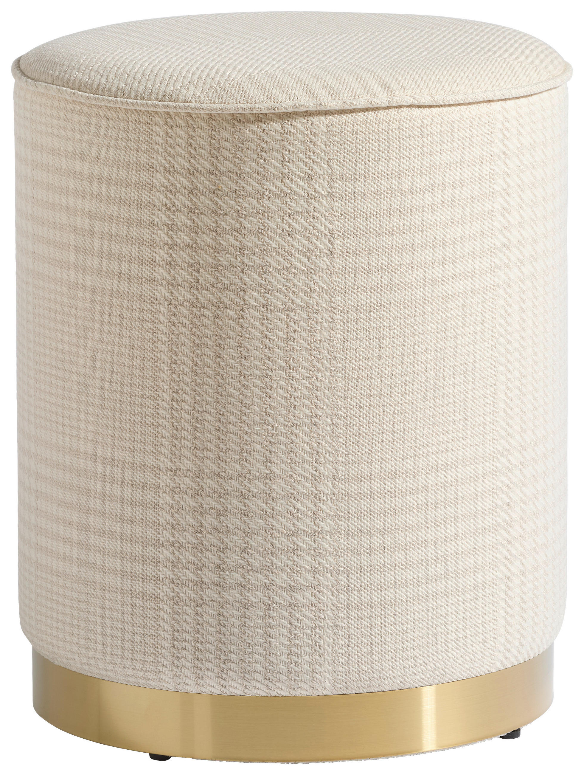 HOCKER in Textil, Holzwerkstoff Beige  - Beige, Design, Holzwerkstoff/Textil (35/44/35cm) - MID.YOU