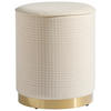 HOCKER Leinenoptik Beige  - Beige, Design, Textil (35/44/35cm) - MID.YOU