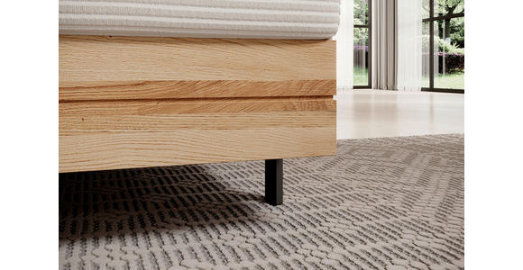 BOXSPRINGBETT 180/200 cm  in Creme  - Creme/Schwarz, Natur, Holz/Textil (180/200cm) - Valnatura