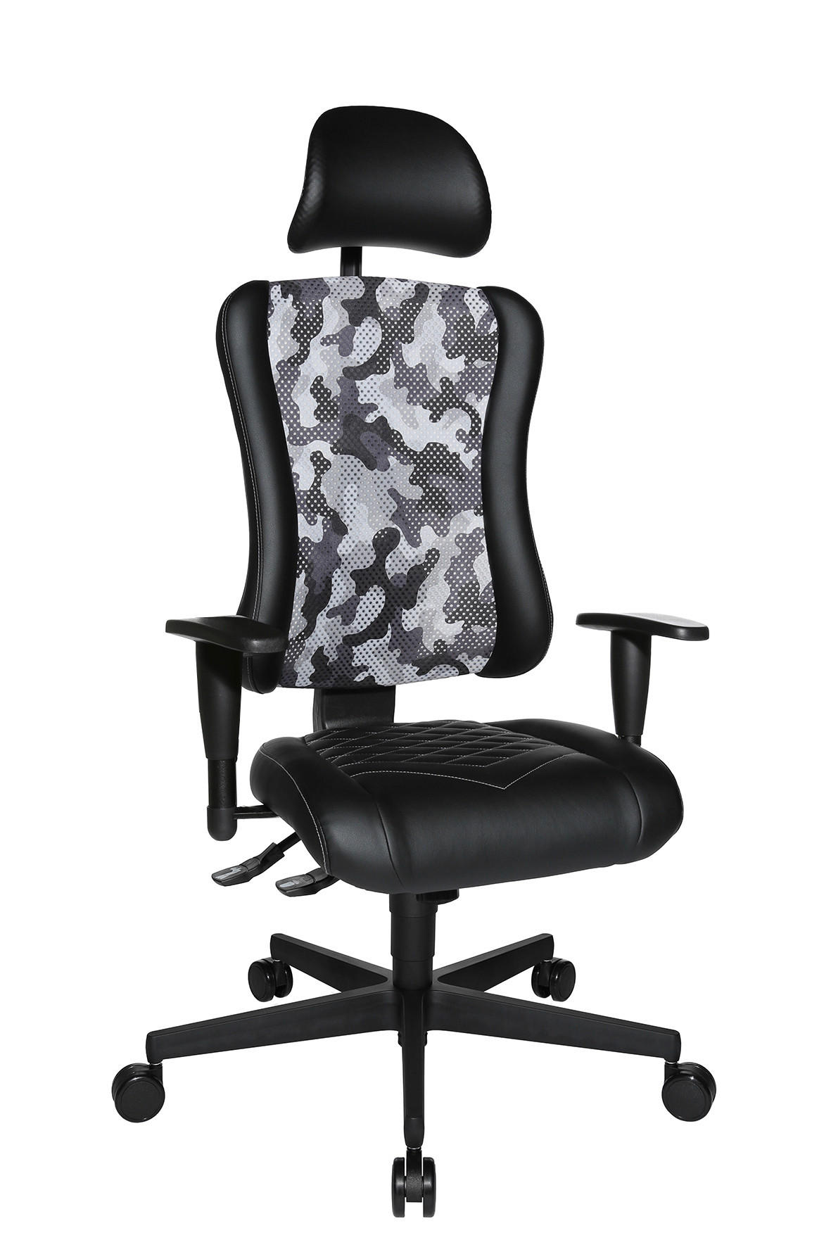 GAMINGSTUHL Lederlook Grau, Schwarz  - Schwarz/Grau, Design, Kunststoff/Textil (47,5/99-127/44cm) - Dieter Knoll