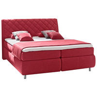 BOXSPRINGBETT 180/200 cm  in Rot  - Rot/Alufarben, KONVENTIONELL, Textil (180/200cm) - Dieter Knoll