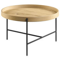 COUCHTISCH JUSTB! Wildeiche furniert 63/63/37 cm rund Anthrazit, Eichefarben  - Eichefarben/Anthrazit, Design, Holz/Metall (63/63/37cm) - Musterring