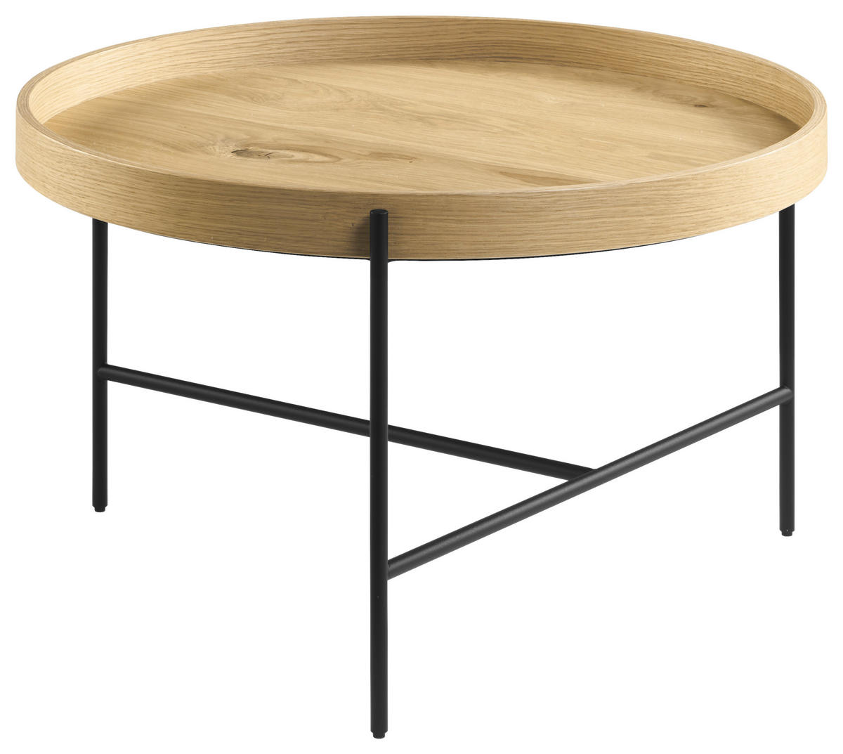 COUCHTISCH JUSTB! Wildeiche furniert 63/63/37 cm rund Anthrazit, Eichefarben  - Eichefarben/Anthrazit, Design, Holz/Metall (63/63/37cm) - Musterring