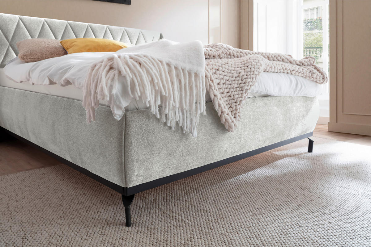 POLSTERBETT 180/200 cm  in Taupe  - Taupe/Schwarz, Modern, Holzwerkstoff/Textil (180/200cm) - MID.YOU