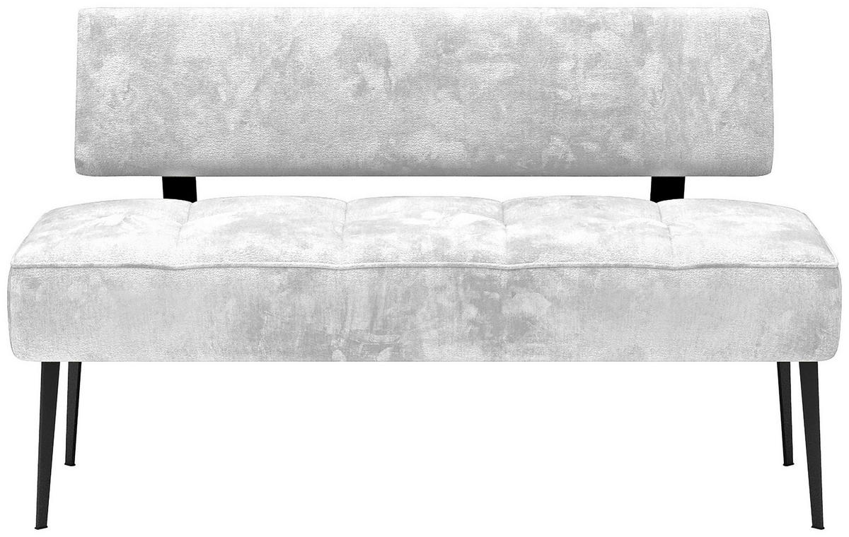 SITZBANK 162/90/65 cm Webstoff Hellgrau Metall  - Hellgrau/Schwarz, MODERN, Textil/Metall (162/90/65cm) - Welnova
