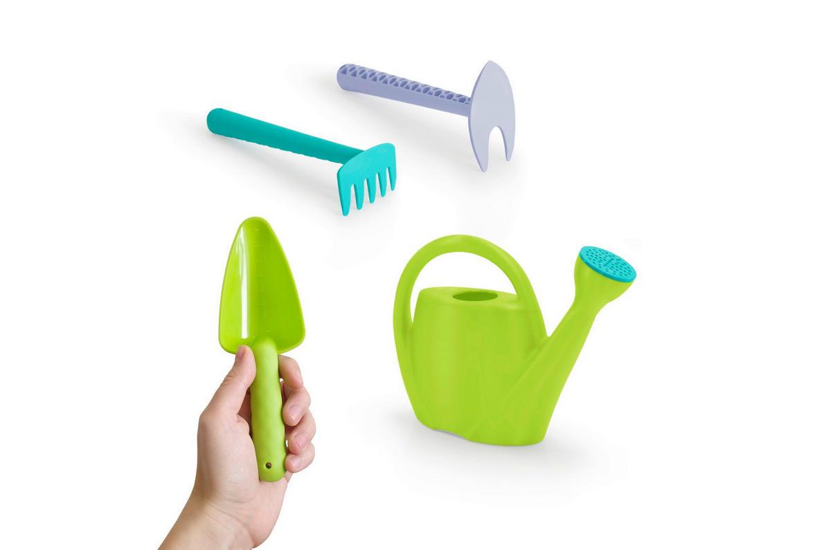 TRÄDGÅRDSREDSKAP FÖR BARN - ljusgrön/ljusblå, Basics, plast