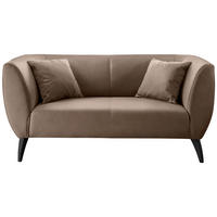 2-SITZER-SOFA in Lederlook Braun  - Schwarz/Braun, Modern, Holz/Textil (172/83/88cm) - Livetastic