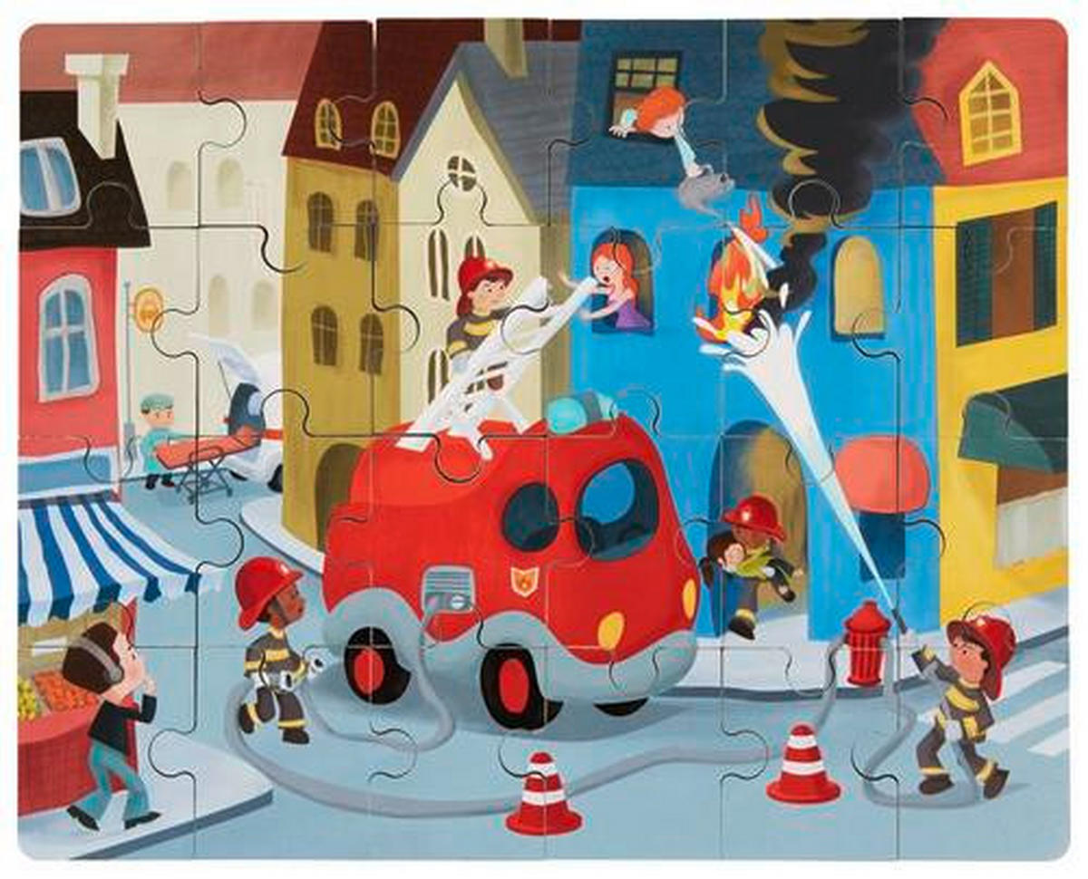 PUZZLE - vícebarevná/červená, Basics, kompozitní dřevo/plast (14,6/10/15cm) - My Baby Lou