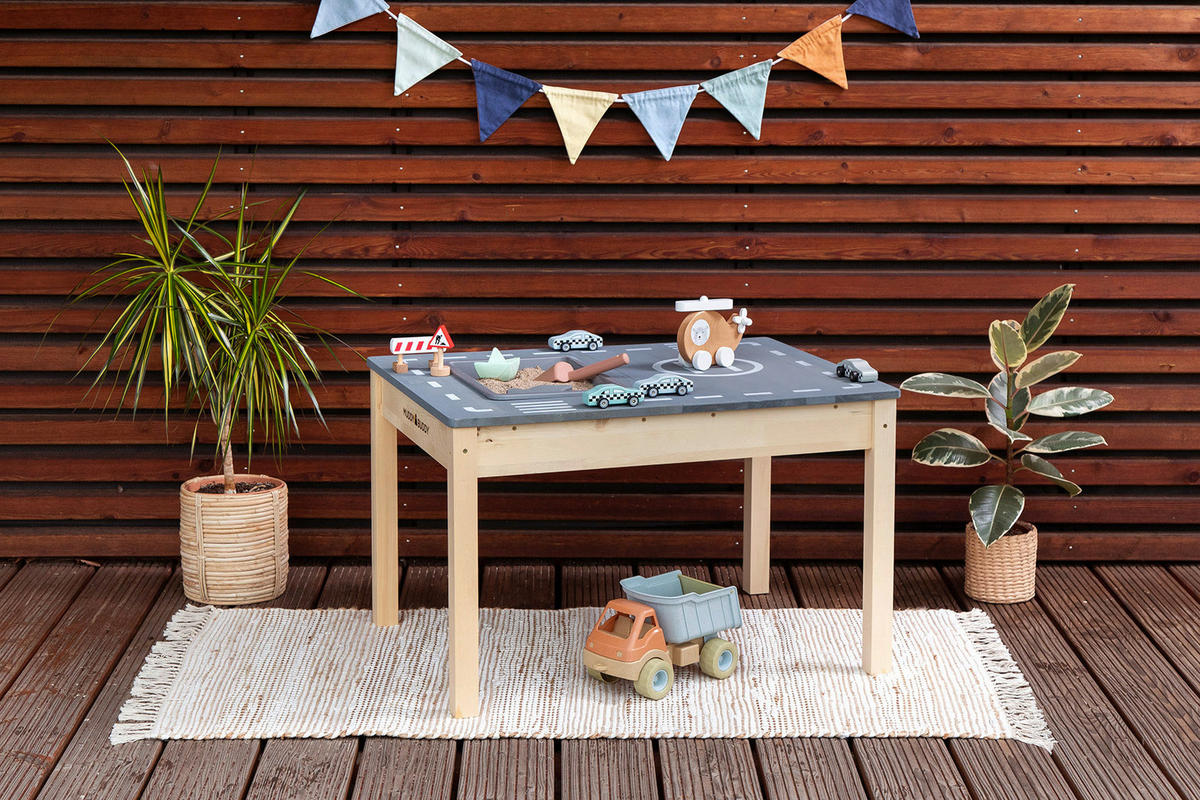 SAND- UND WASSERTISCH  - Graphitfarben/Naturfarben, Basics, Holz (80/60/50cm) - MUDDY BUDDY