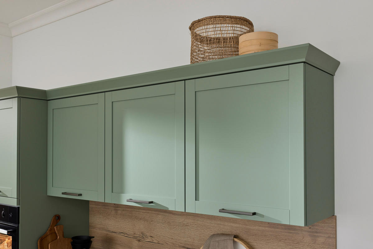 EINBAUKÜCHE   - Eukalyptusholzfarben/Grün, Design, Holzwerkstoff - Novel