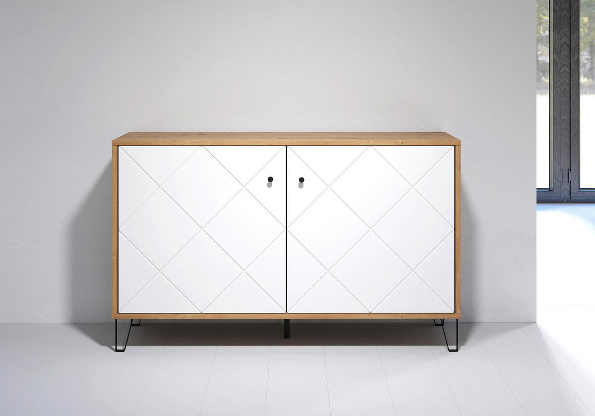 SIDEBOARD TOUCHWO 123/76/40 cm 3 Schublade(n)  - Schwarz/Eiche Artisan, Design, Holzwerkstoff/Kunststoff (123/76/40cm) - MID.YOU